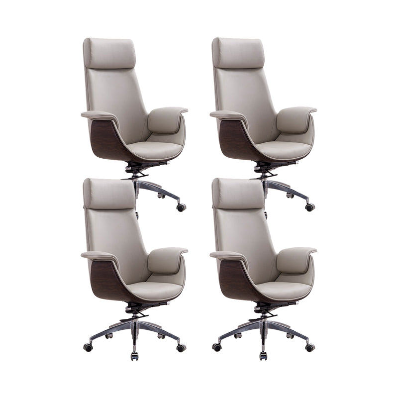 Contemporary Arm Chair Fixed Arms Adjustable Seat Height with Wheels Office Chair