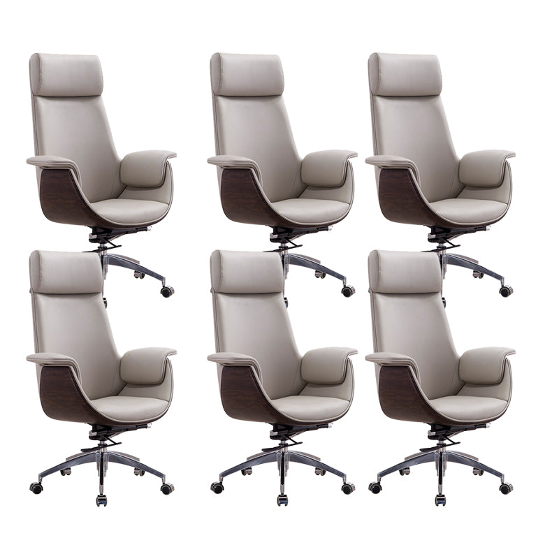 Contemporary Arm Chair Fixed Arms Adjustable Seat Height with Wheels Office Chair