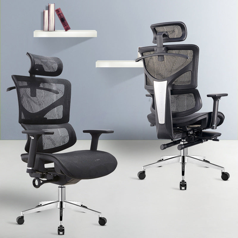 Modern & Contemporary Wheels Chair Black Task High Back Chair