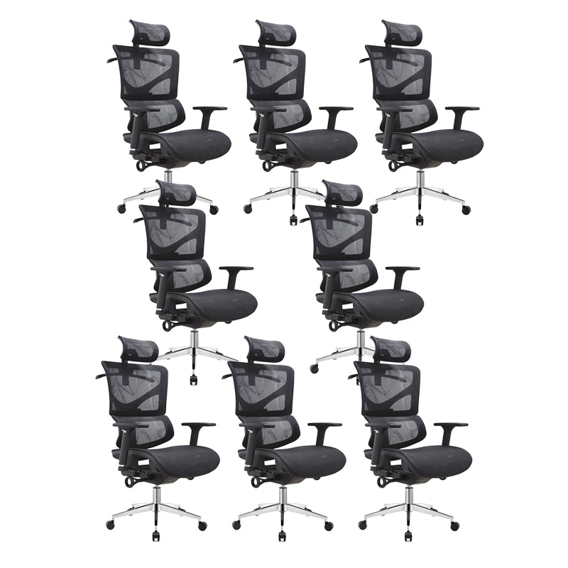 Modern & Contemporary Wheels Chair Black Task High Back Chair