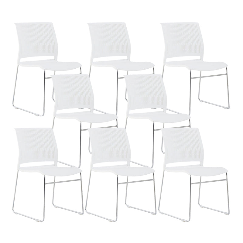 Modern Armless Plastic Office Chair No Wheels Conference Chair