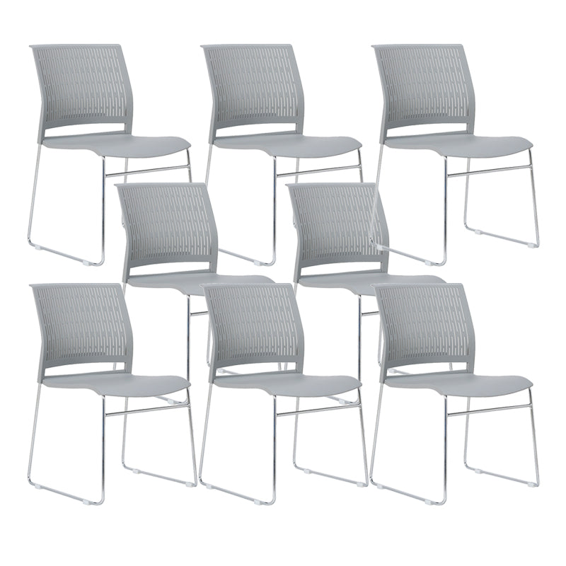 Modern Armless Plastic Office Chair No Wheels Conference Chair