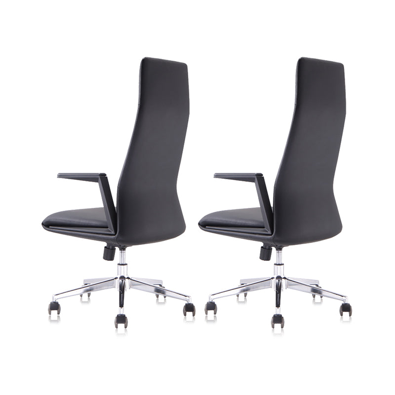 Modern Padded Arms Leather Office Chair Height-adjustable Chair