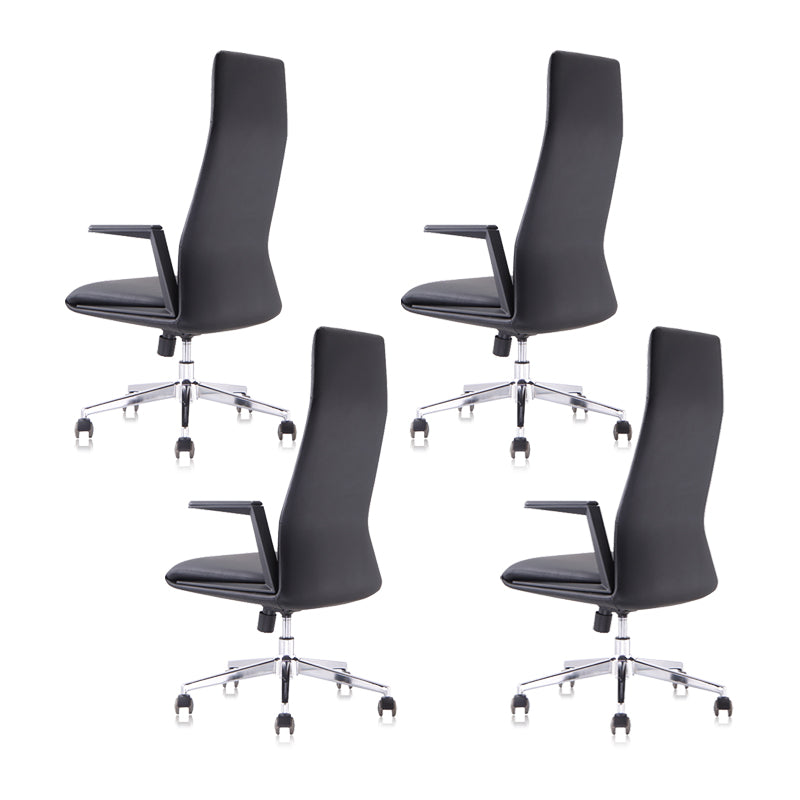 Modern Padded Arms Leather Office Chair Height-adjustable Chair