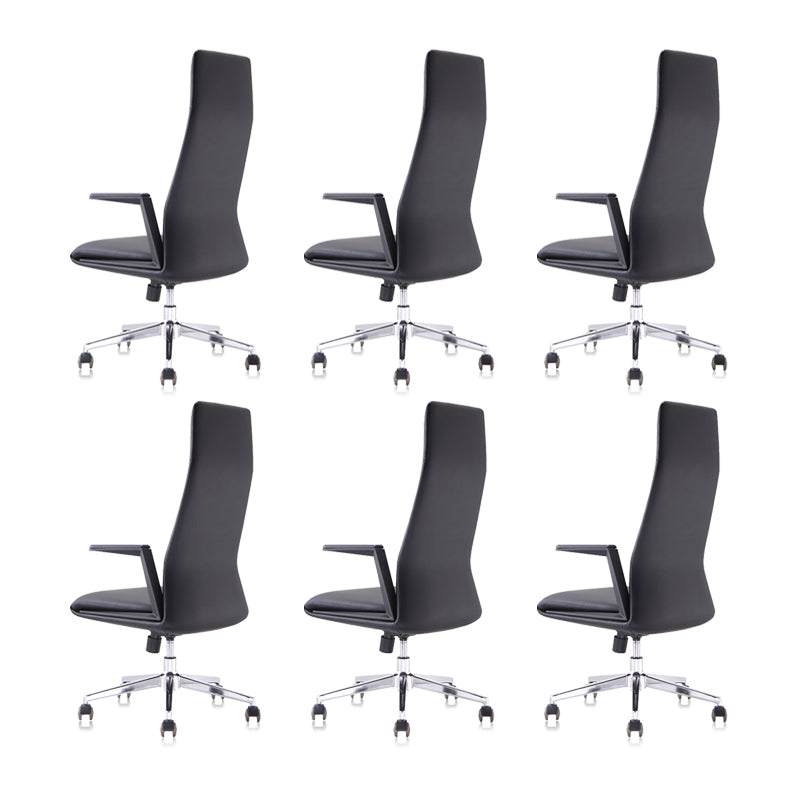 Modern Padded Arms Leather Office Chair Height-adjustable Chair