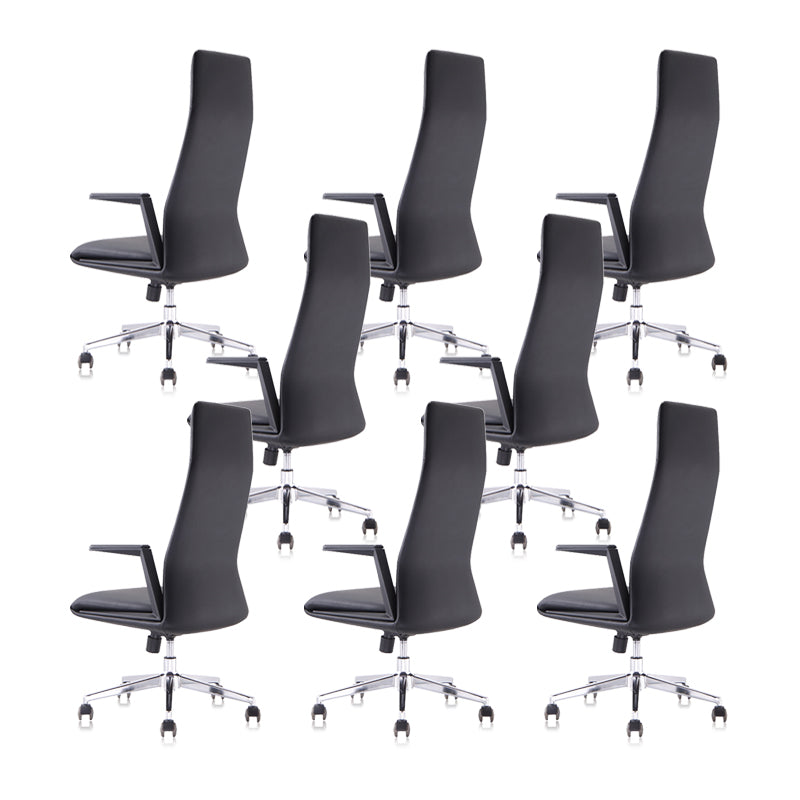 Modern Padded Arms Leather Office Chair Height-adjustable Chair