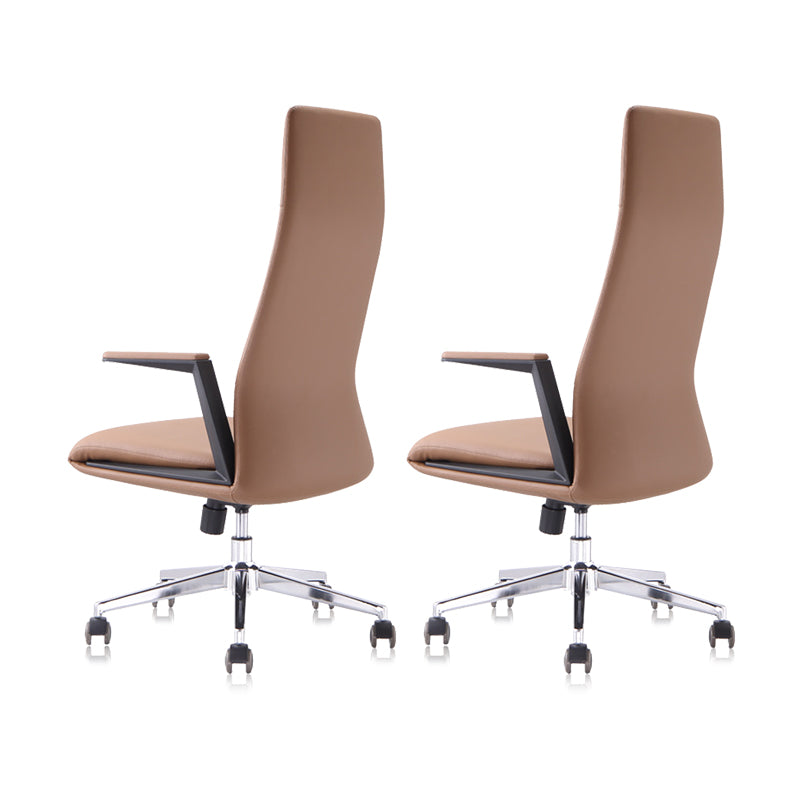 Modern Padded Arms Leather Office Chair Height-adjustable Chair