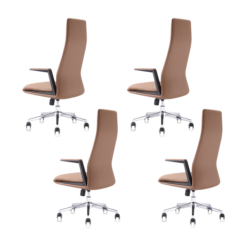 Modern Padded Arms Leather Office Chair Height-adjustable Chair