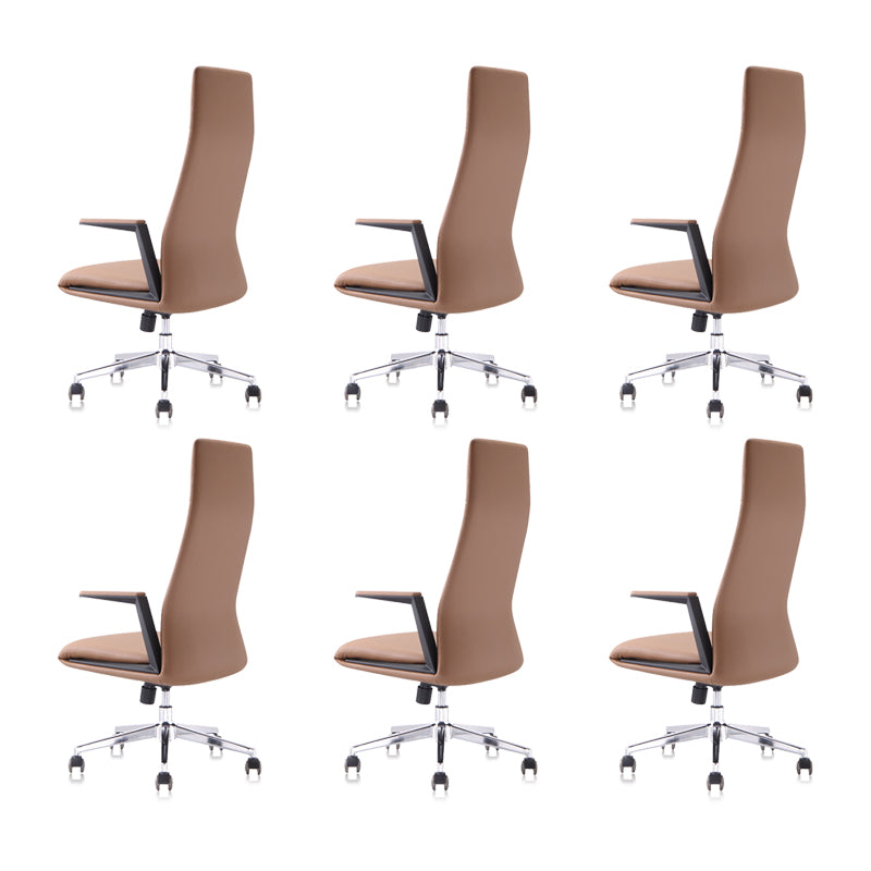 Modern Padded Arms Leather Office Chair Height-adjustable Chair