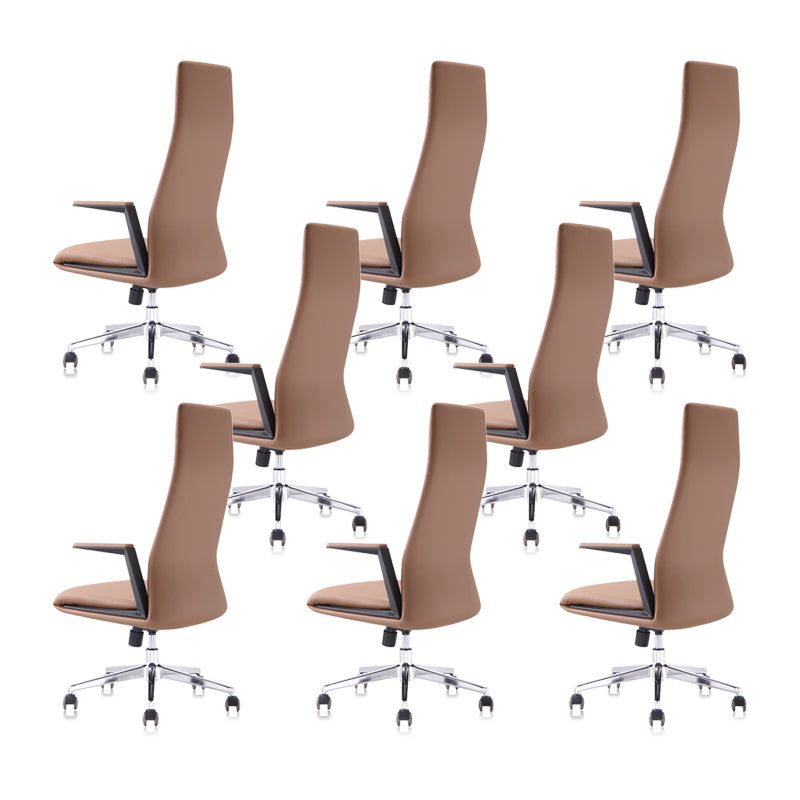 Modern Padded Arms Leather Office Chair Height-adjustable Chair