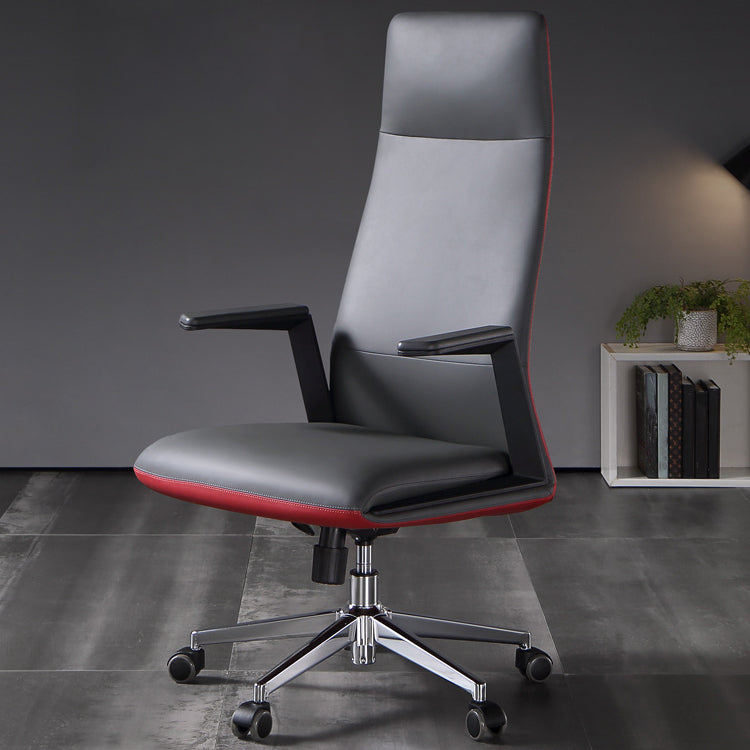 Modern Padded Arms Leather Office Chair Height-adjustable Chair