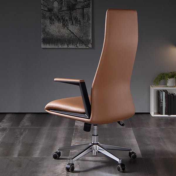 Modern Padded Arms Leather Office Chair Height-adjustable Chair