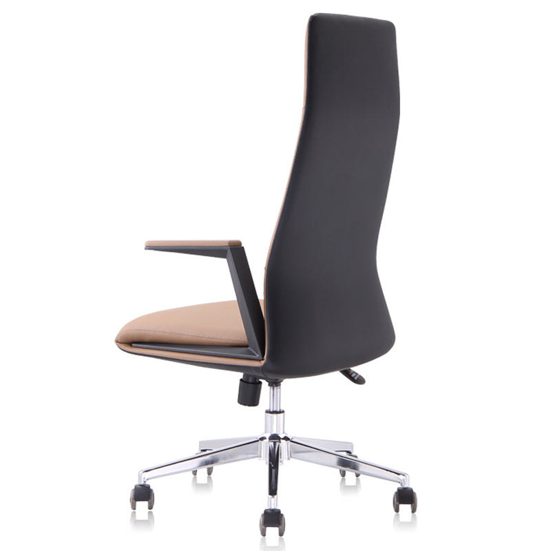 Modern Padded Arms Leather Office Chair Height-adjustable Chair