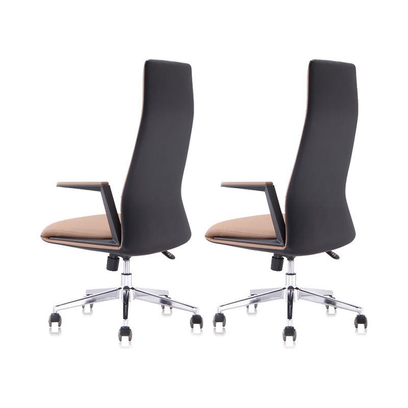 Modern Padded Arms Leather Office Chair Height-adjustable Chair