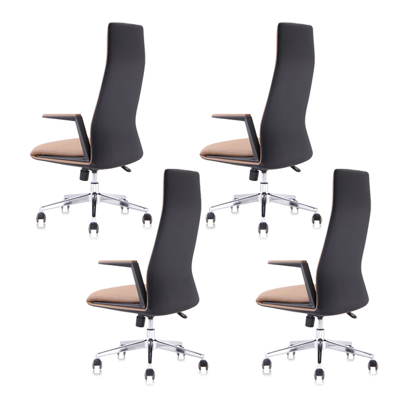 Modern Padded Arms Leather Office Chair Height-adjustable Chair