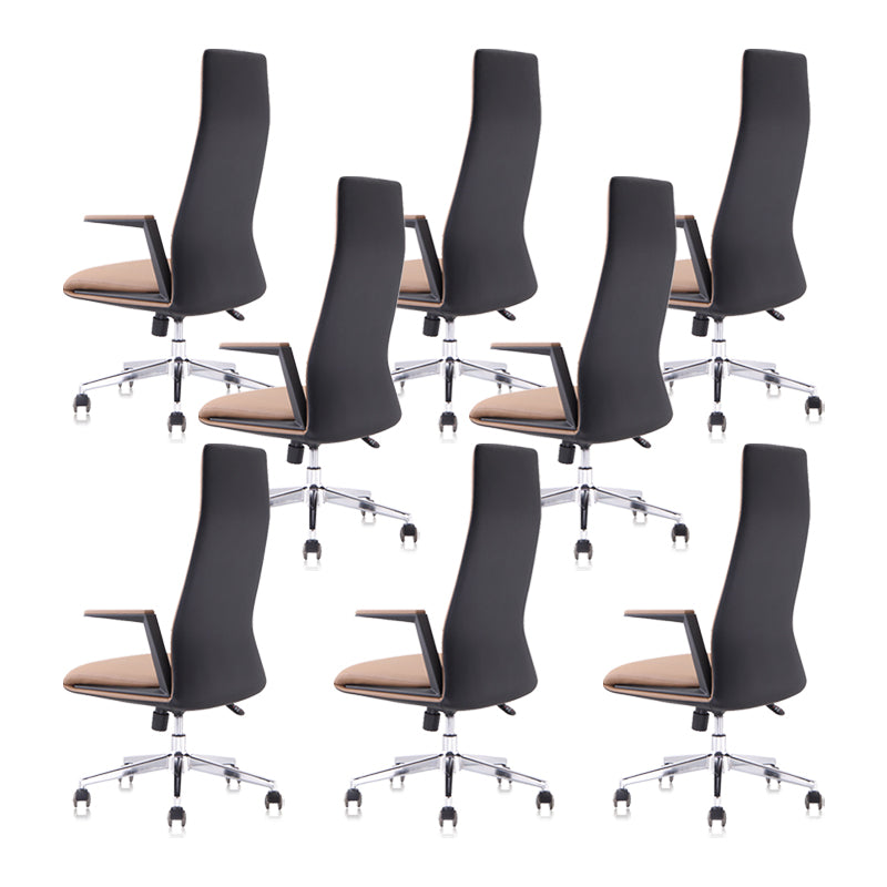 Modern Padded Arms Leather Office Chair Height-adjustable Chair