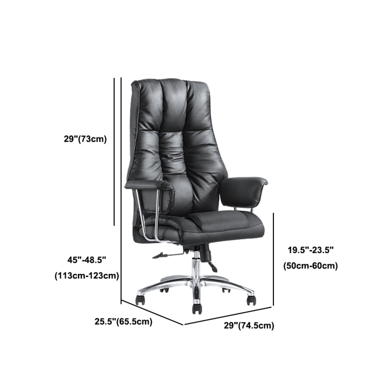 Contemporary Arm Chair Black Adjustable Seat Height Office Chair