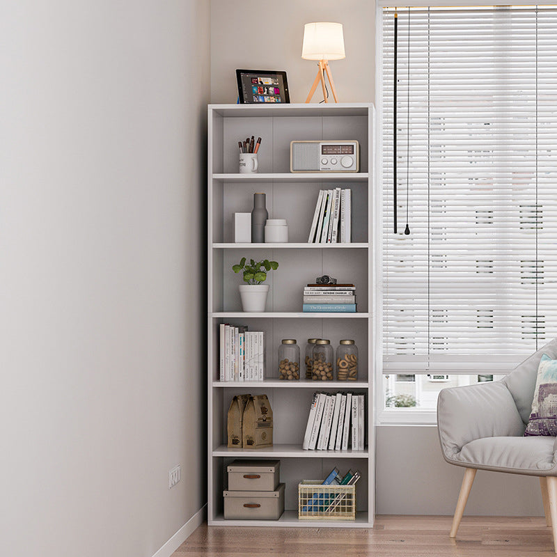 Contemporary Engineered Wood Book Shelf Closed Back Shelf Bookcase for Study Room