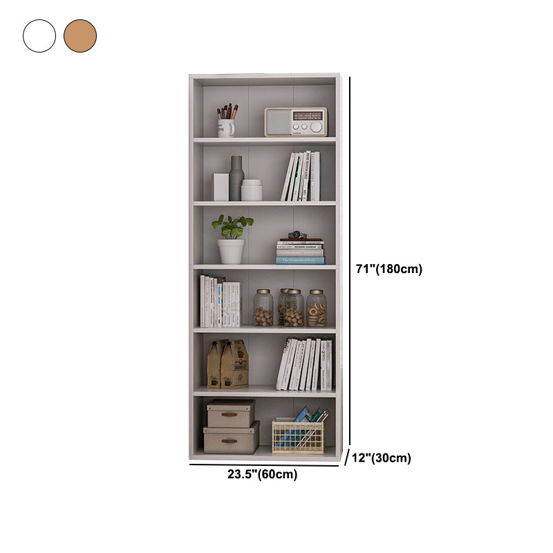 Contemporary Engineered Wood Book Shelf Closed Back Shelf Bookcase for Study Room