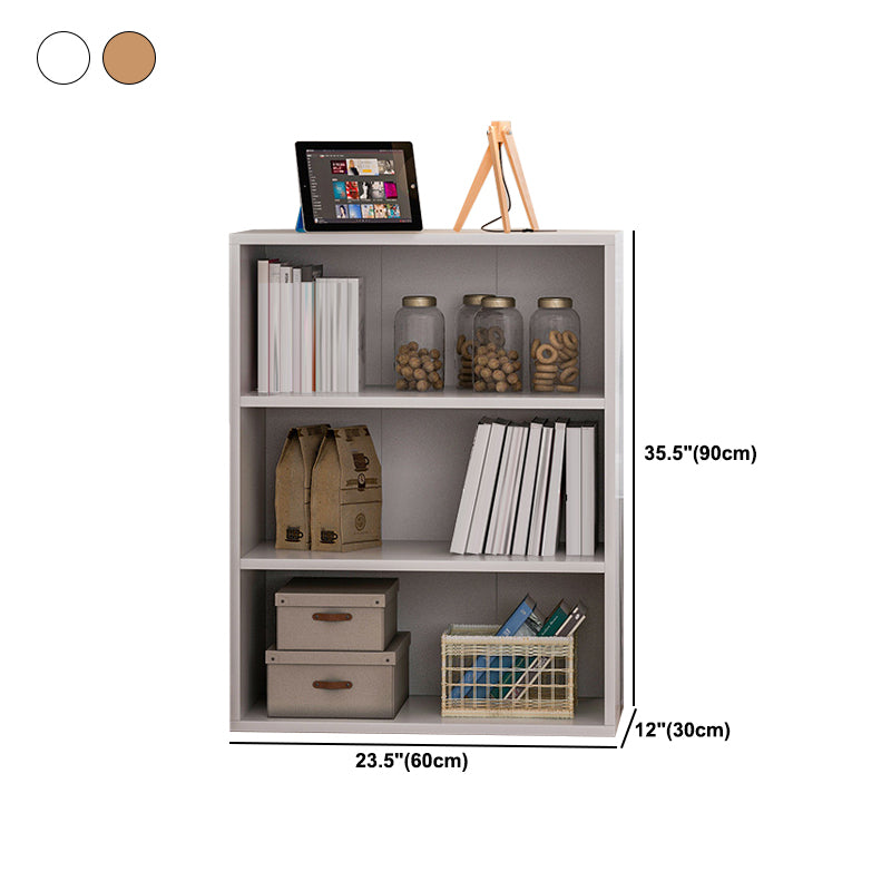 Contemporary Engineered Wood Book Shelf Closed Back Shelf Bookcase for Study Room