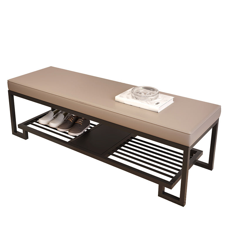 Modern Solid Color Bench Upholstered Entryway Bench with Storage