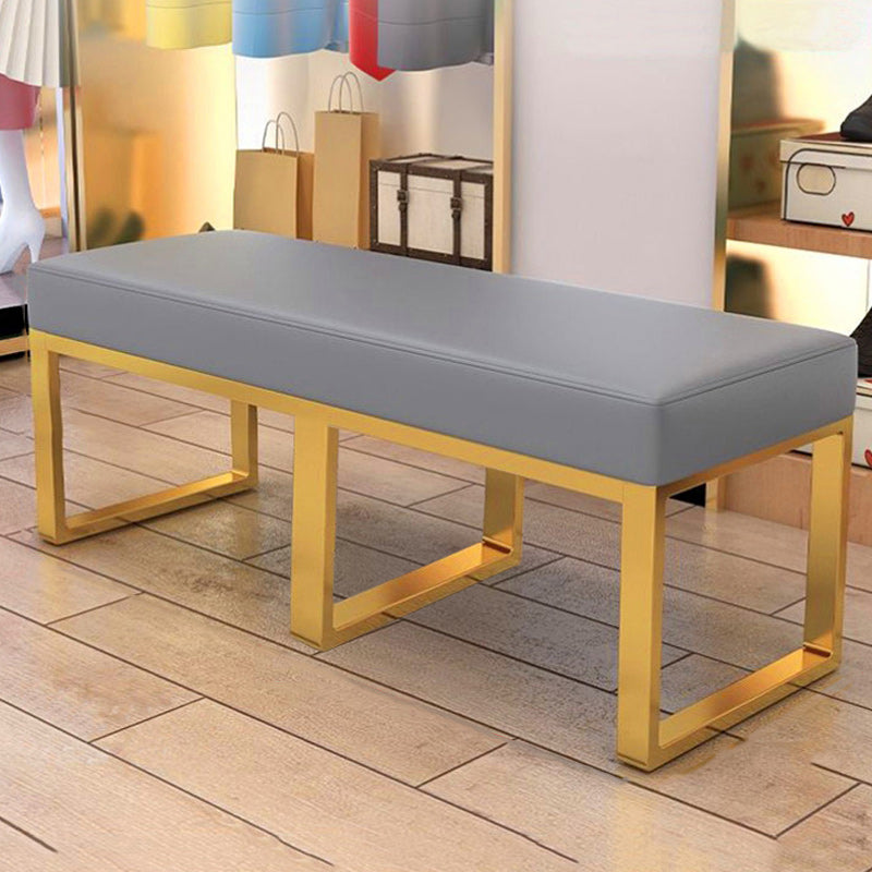 Modern Rectangle Foam Bench Solid Color with Legs Bench for Living Room