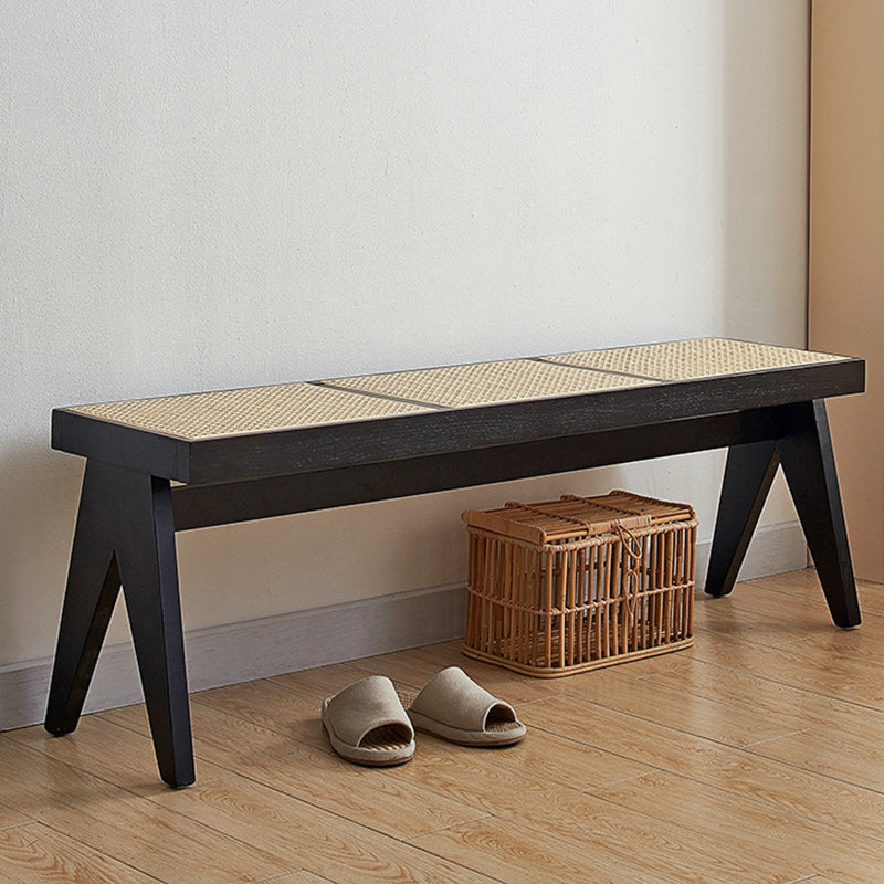 15 Inch Wide Modern Entryway Bench Wood Seating Bench with Legs