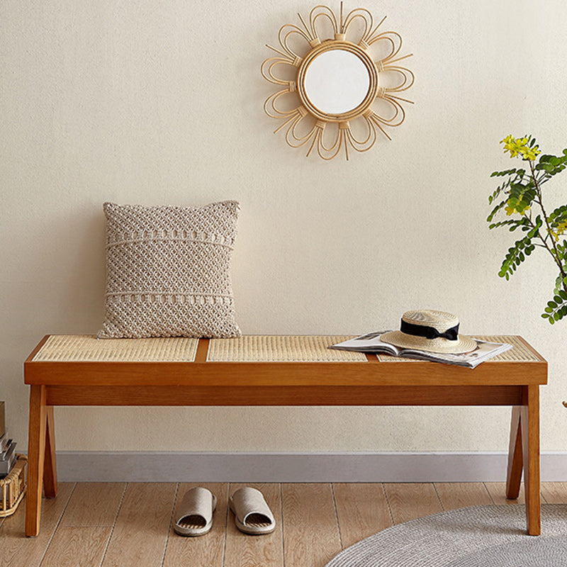 15 Inch Wide Modern Entryway Bench Wood Seating Bench with Legs