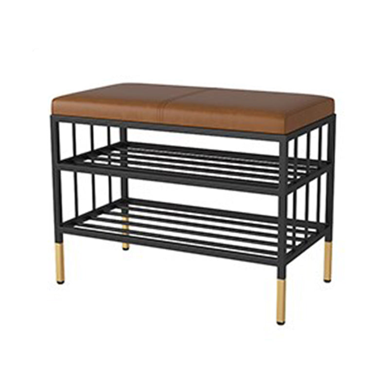 12.6"W Upholstered with Storage Bench Solid Color Bench with Legs