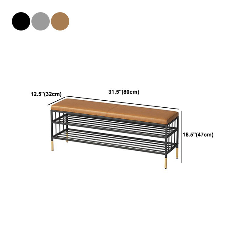 12.6"W Upholstered with Storage Bench Solid Color Bench with Legs