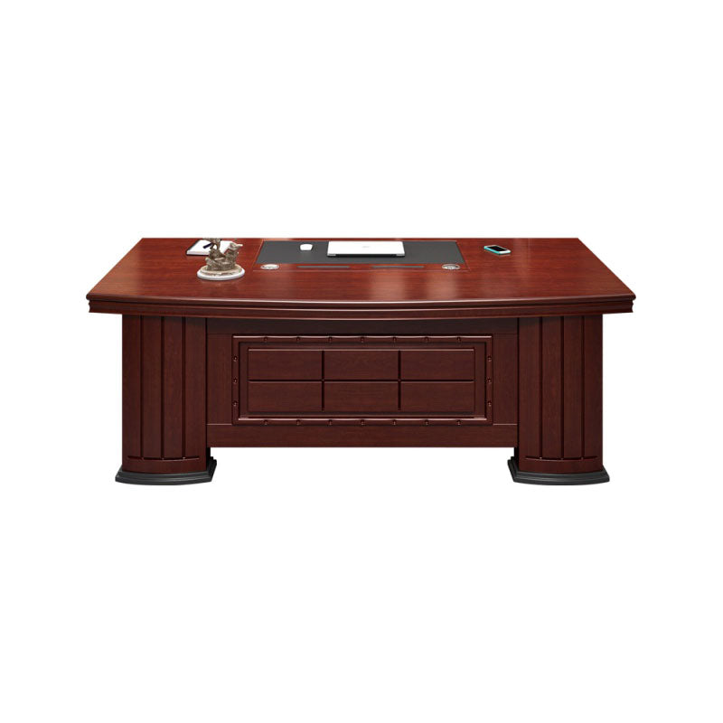 Wooden 2-drawers Office Desk Home or Office Brown Standing Desk