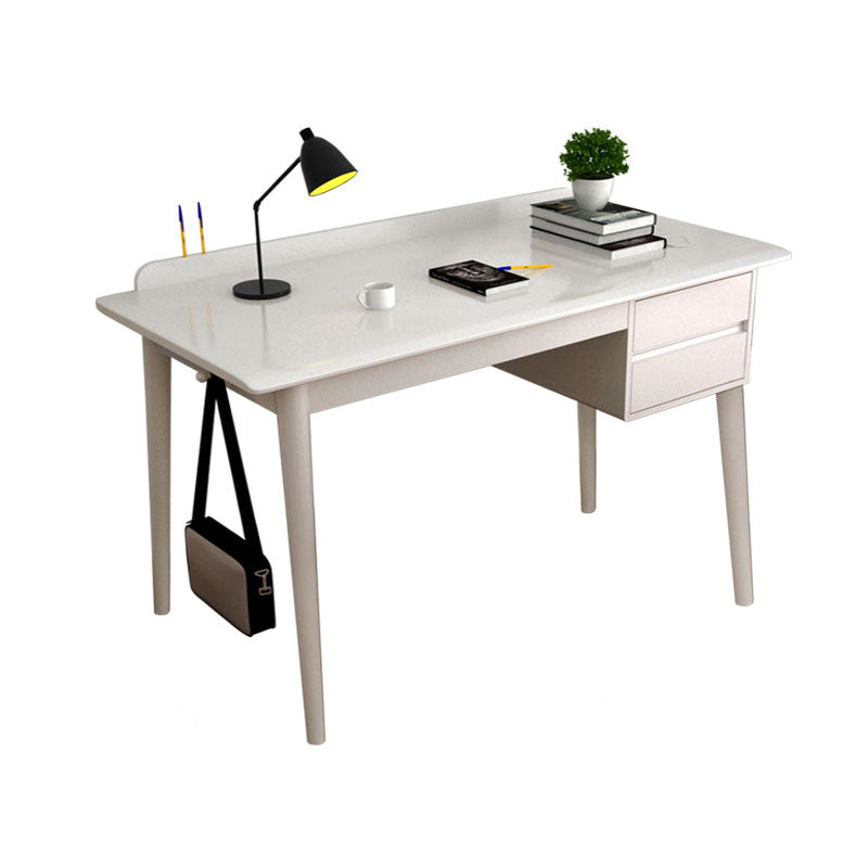 Parsons Modern Rubberwood Office Desk Solid Wood Writing Desk for Home