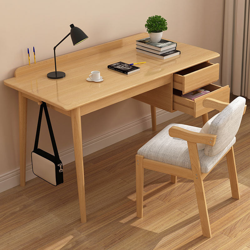 Parsons Modern Rubberwood Office Desk Solid Wood Writing Desk for Home