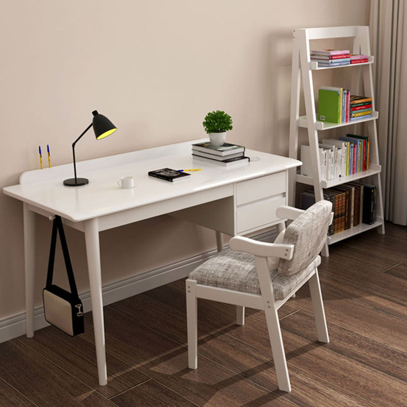 Parsons Modern Rubberwood Office Desk Solid Wood Writing Desk for Home