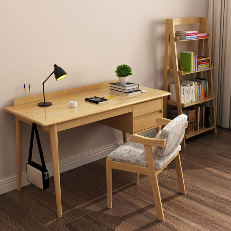 Parsons Modern Rubberwood Office Desk Solid Wood Writing Desk for Home