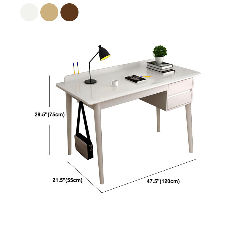 Parsons Modern Rubberwood Office Desk Solid Wood Writing Desk for Home