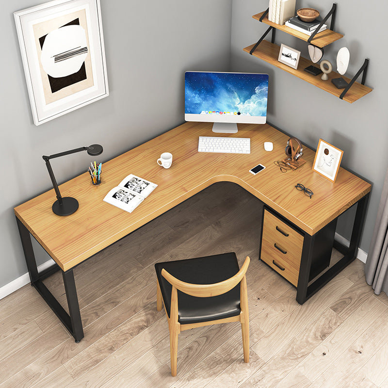 Industrial Solid Wood L-Shape Writing Desk Meeting Desk for Office