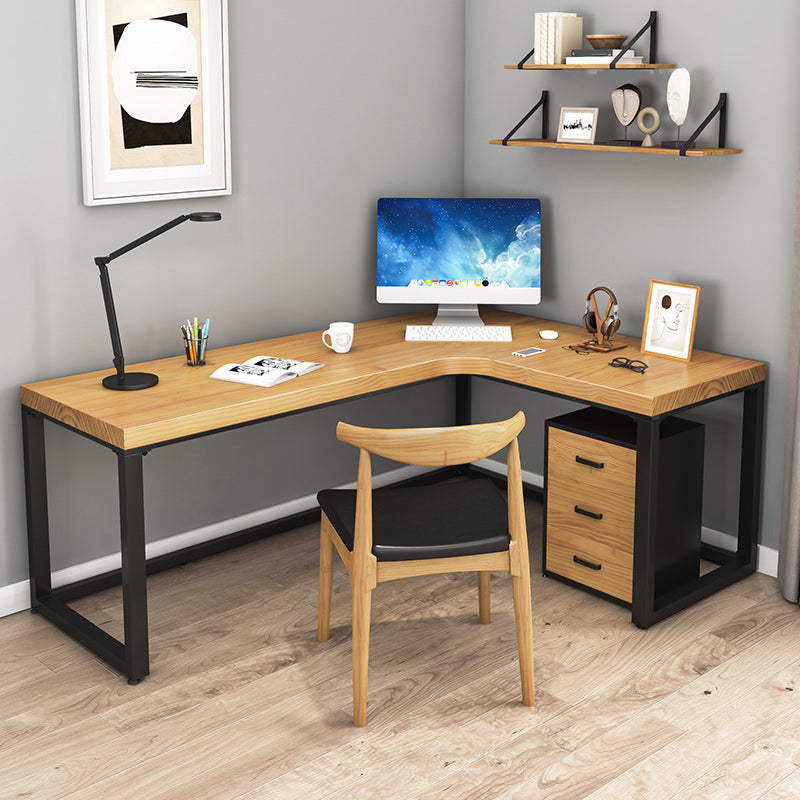 Industrial Solid Wood L-Shape Writing Desk Meeting Desk for Office