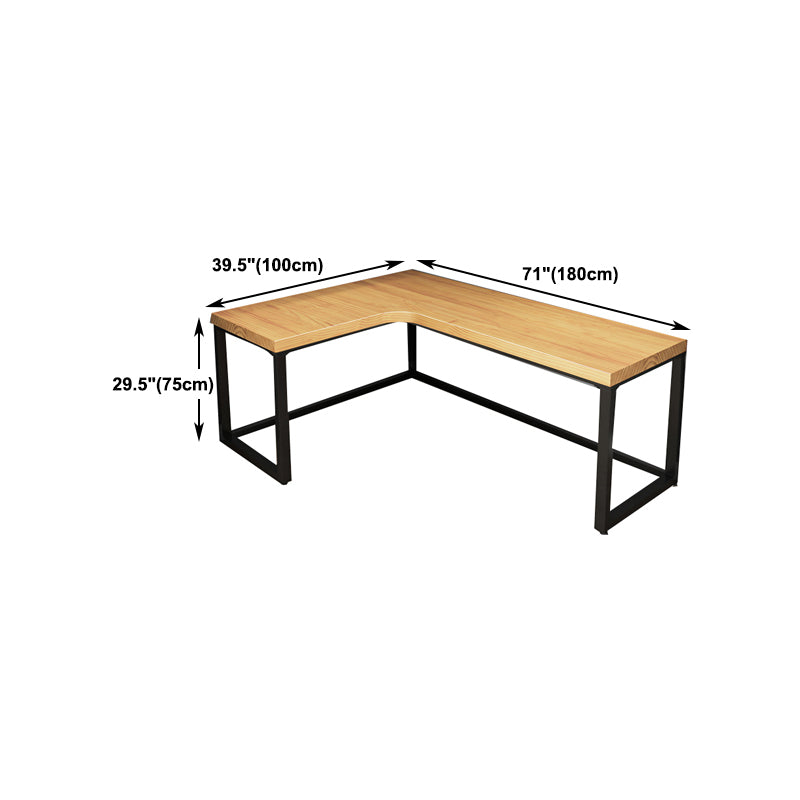 Industrial Solid Wood L-Shape Writing Desk Meeting Desk for Office