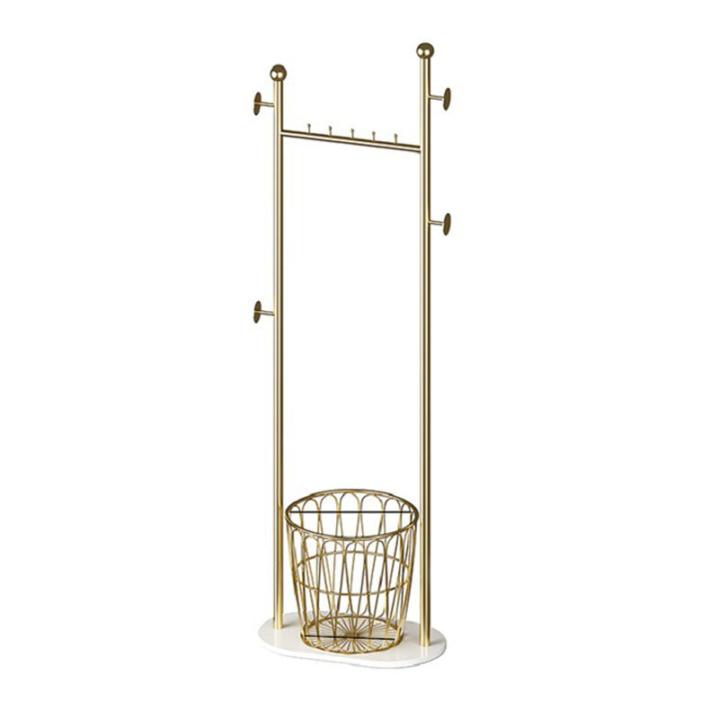 Modern Entryway Kit Metal No Distressed 4 Hooks Free Standing Coat Hanger