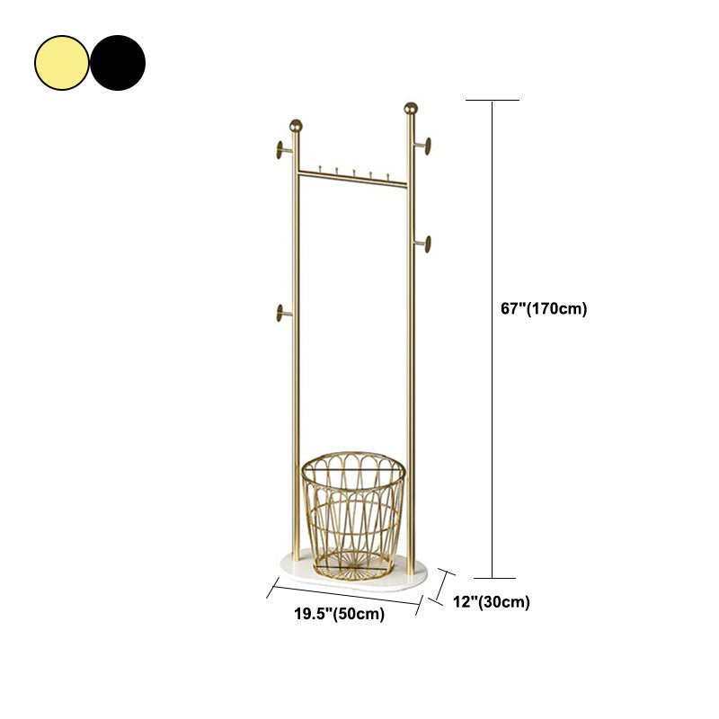 Modern Entryway Kit Metal No Distressed 4 Hooks Free Standing Coat Hanger