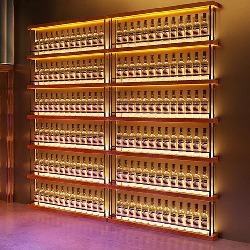 Modern Metal Wine Rack with Shelf Floor Wine Holder Rack for Resturant