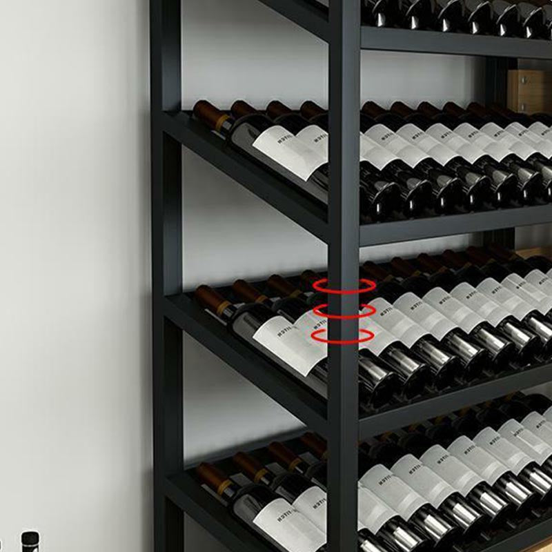 Industrial Floor Wine Rack Manufactured Wood Wine Jail with Shelf