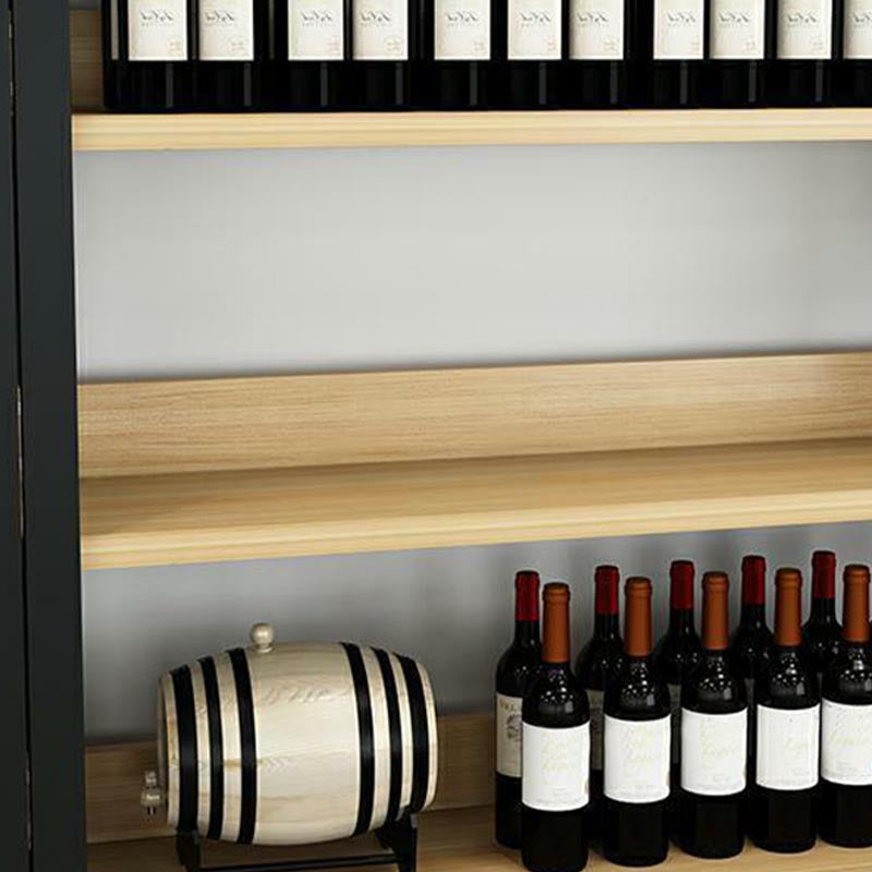 Industrial Floor Wine Rack Manufactured Wood Wine Jail with Shelf