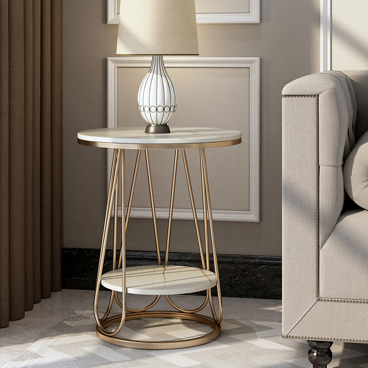 Lower Shelf Bedside Cabinet Metal Accent Table Nightstand for Bedroom