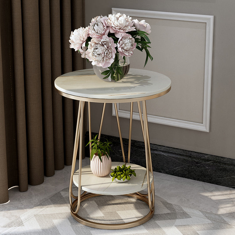 Lower Shelf Bedside Cabinet Metal Accent Table Nightstand for Bedroom