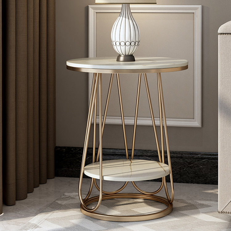 Lower Shelf Bedside Cabinet Metal Accent Table Nightstand for Bedroom