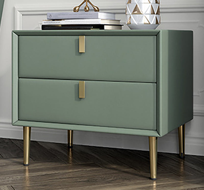 Solid Wood Bed Nightstand Glam Bedside Cabinet with 2-Drawer