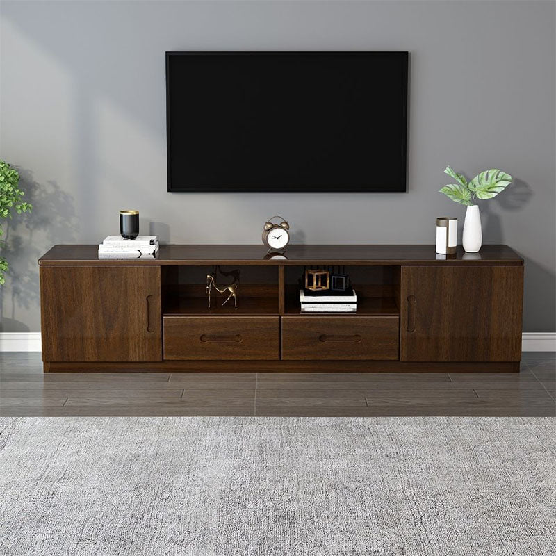 Traditional TV Stand 13.78" D Wooden TV Console with Drawers and 2-Door