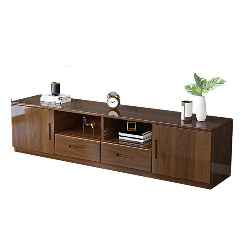 Traditional TV Stand 13.78" D Wooden TV Console with Drawers and 2-Door